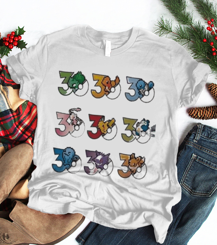 Uniqlo Pokemon Pixel 8 Bit 30th Anniversary T-Shirt
