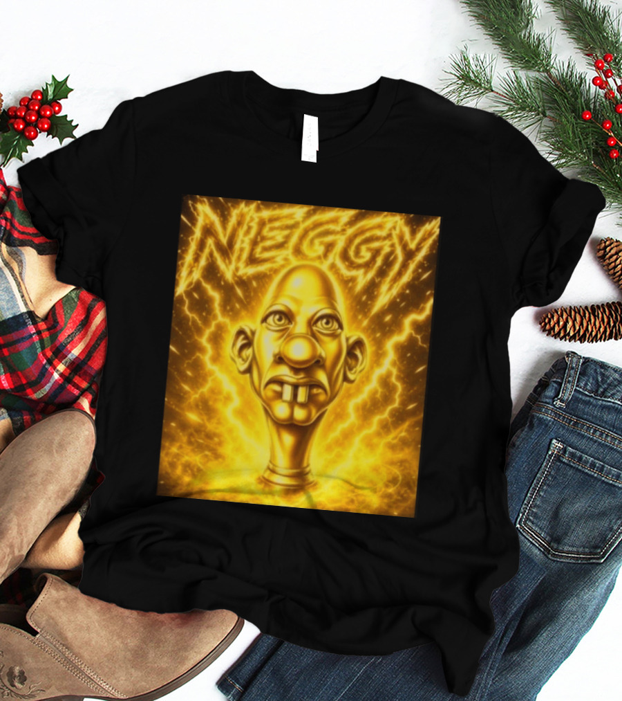 NEGGY Electric Manny Golden Lightning Face T-Shirt