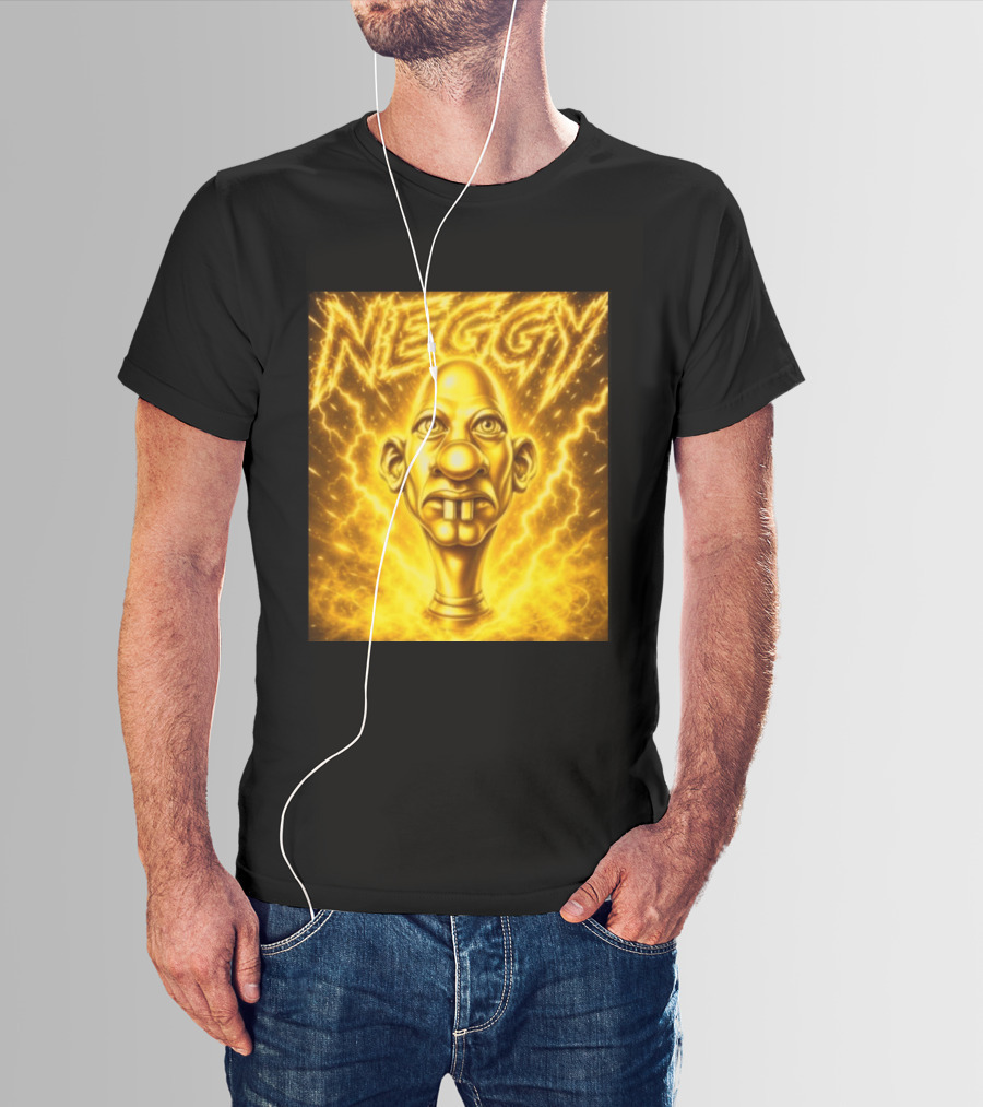 NEGGY Electric Manny Golden Lightning Face T-Shirt