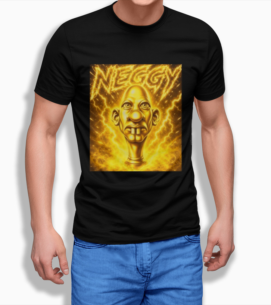 NEGGY Electric Manny Golden Lightning Face T-Shirt