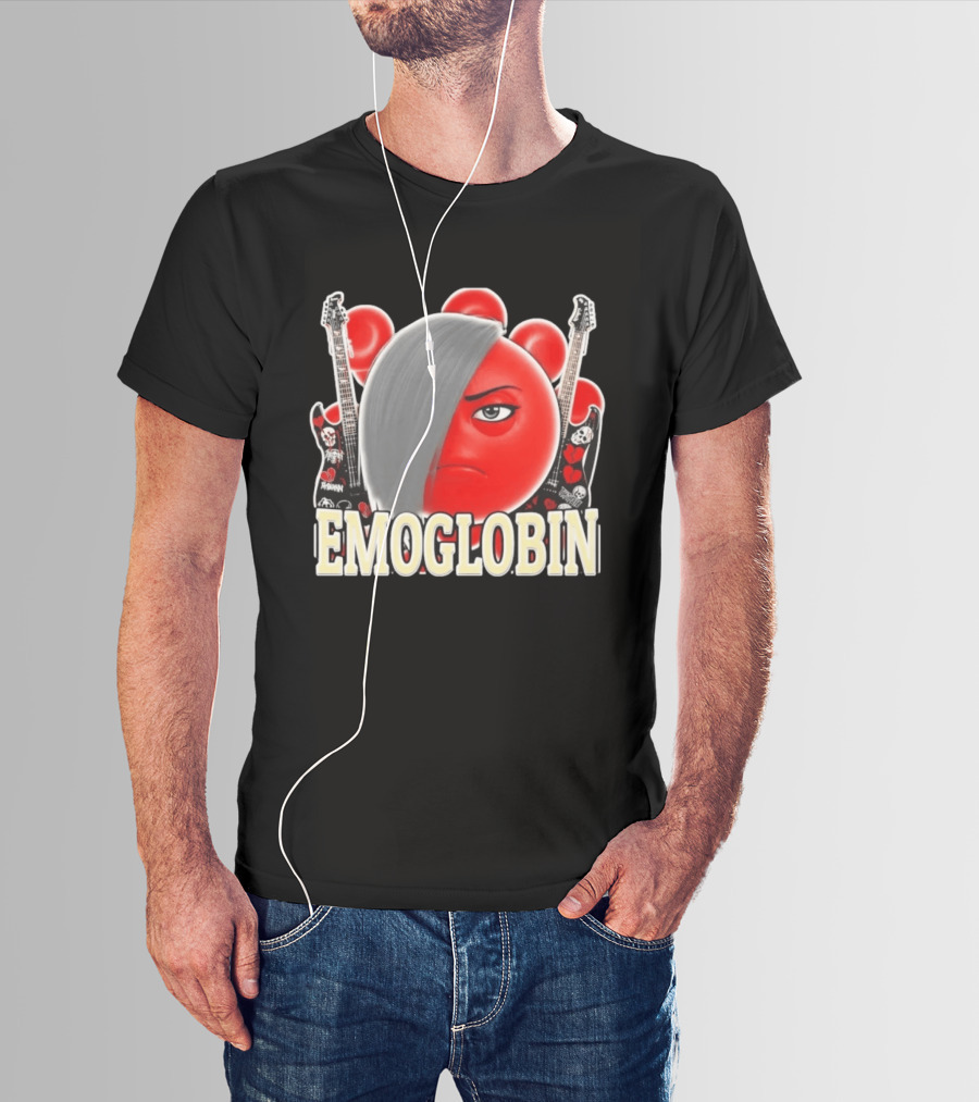 EMOGLOBIN Goblin Emoji With Emo Guitar T-Shirt