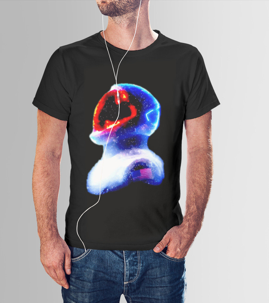 Galaxy Astronaut With American Flag Space Cosmic Adventure T-Shirt