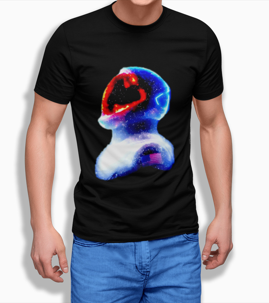 Galaxy Astronaut With American Flag Space Cosmic Adventure T-Shirt