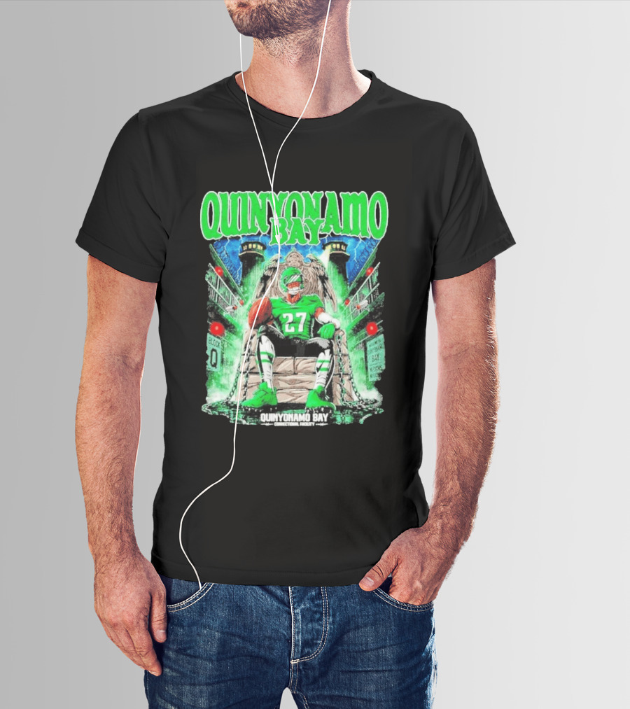 Quinyonamo Bay 27 Throne Football Block Q T-Shirt