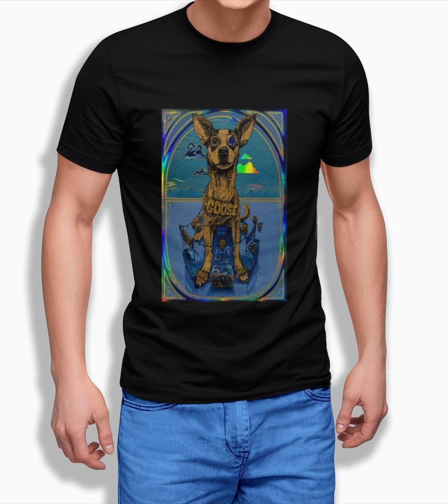 Goose Greek Theatre 08 14 2026 Exclusive Dog Art Holographic T-Shirt