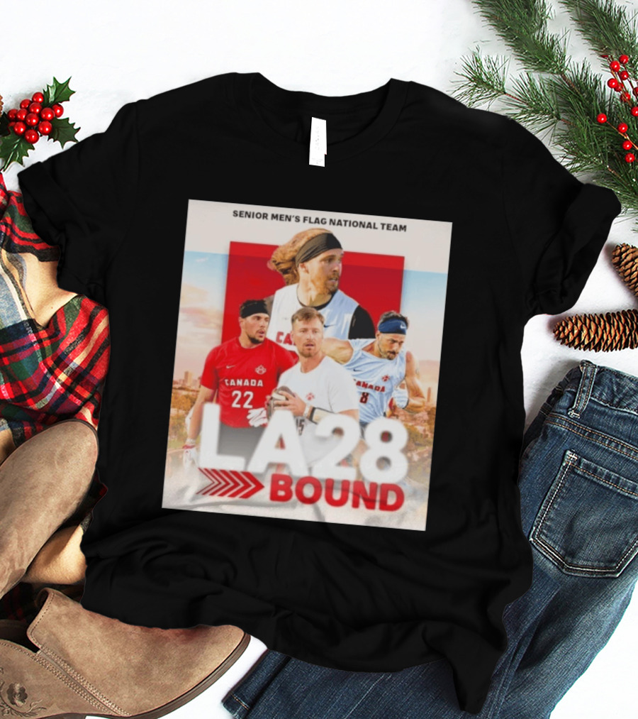 Senior Men's Flag National Team Canada LA28 Bound Canada Football Team Players T-Shirt
