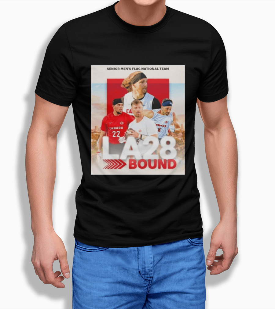 Senior Men's Flag National Team Canada LA28 Bound Canada Football Team Players T-Shirt