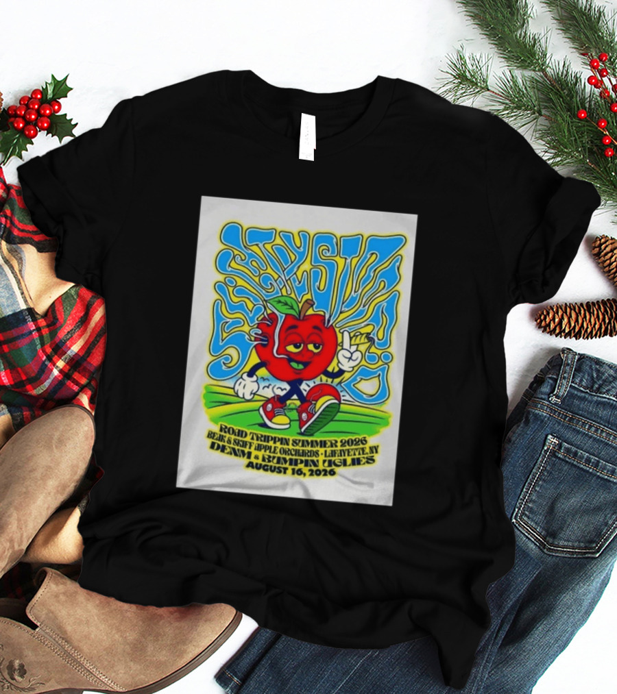 Slightly Stoopid Road Trippin Summer 2026 Beak & Skiff Orchards LaFayette NY August 16 With Denim And Bumpin Uglies T-Shirt