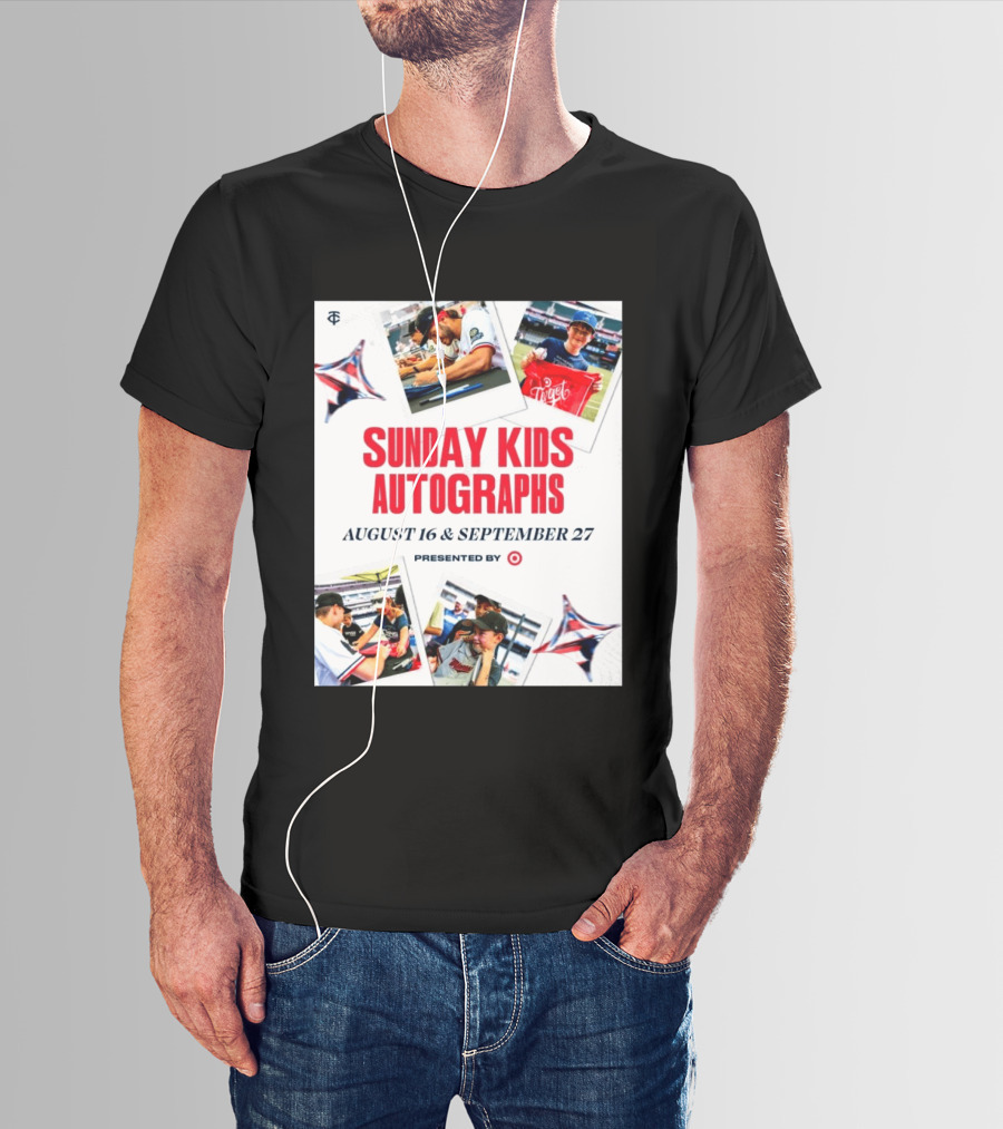 Sunday Kids Autographs August 16 & September 27 Presented By Target Twins Event T-Shirt