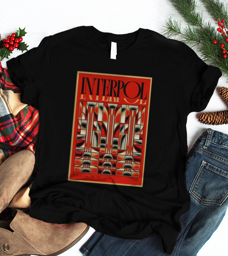Interpol August 15 2026 San Diego CA Geometric Art Deco Concert T-Shirt