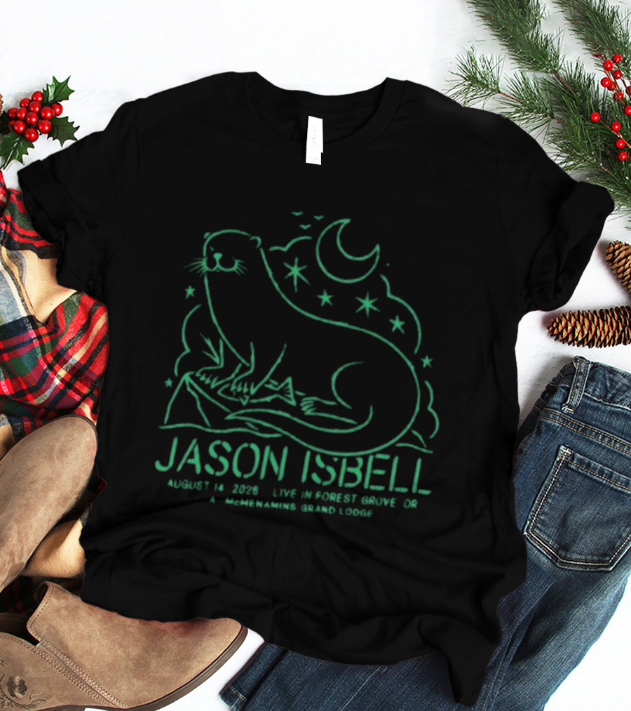Jason Isbell Live In Forest Grove OR August 14 2026 Grand Lodge Concert Otter And Stars T-Shirt