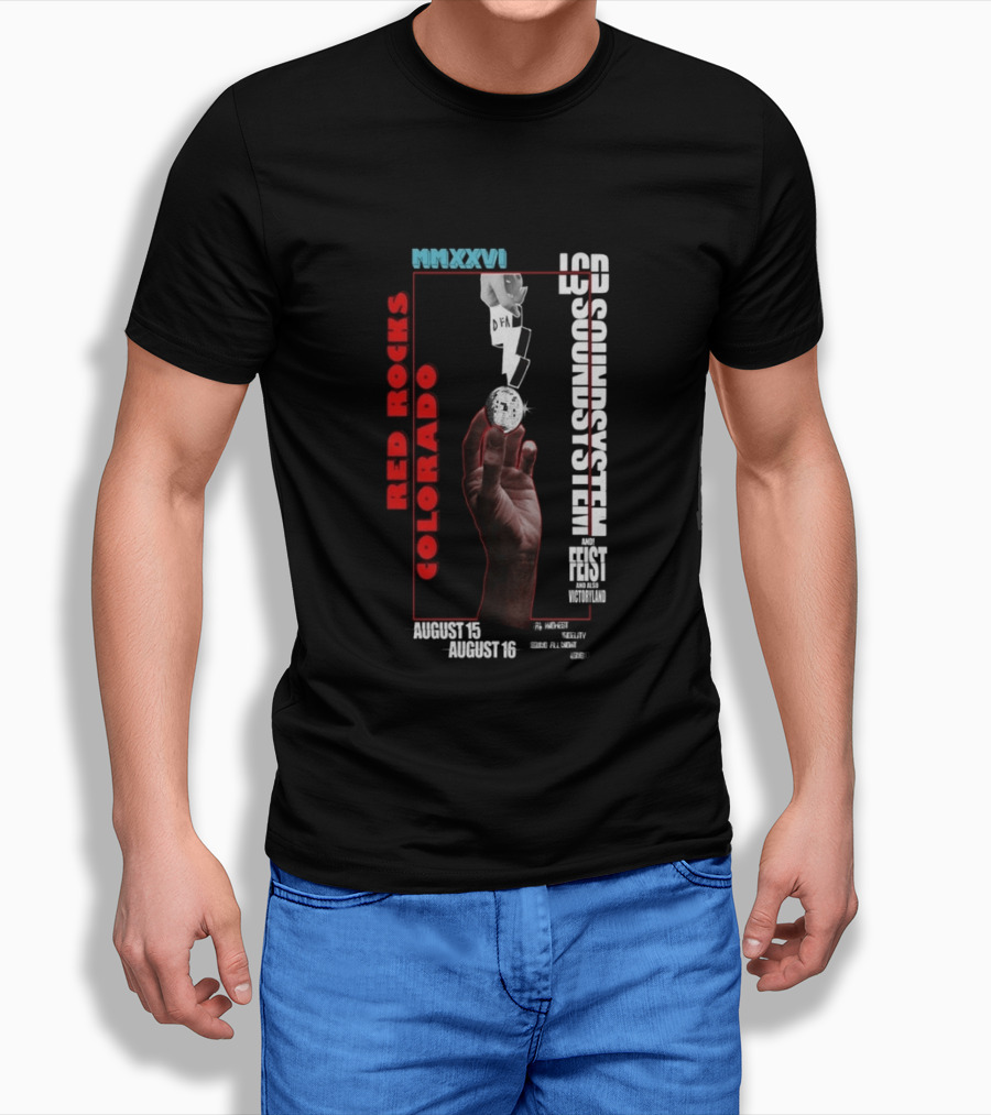 LCD Soundsystem MMXXVI Red Rocks Colorado August 15 16 Feist And Victoryland T-Shirt