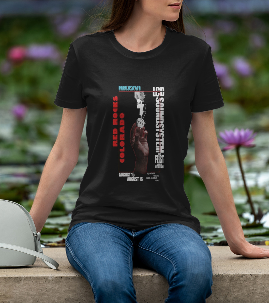 LCD Soundsystem MMXXVI Red Rocks Colorado August 15 16 Feist And Victoryland T-Shirt