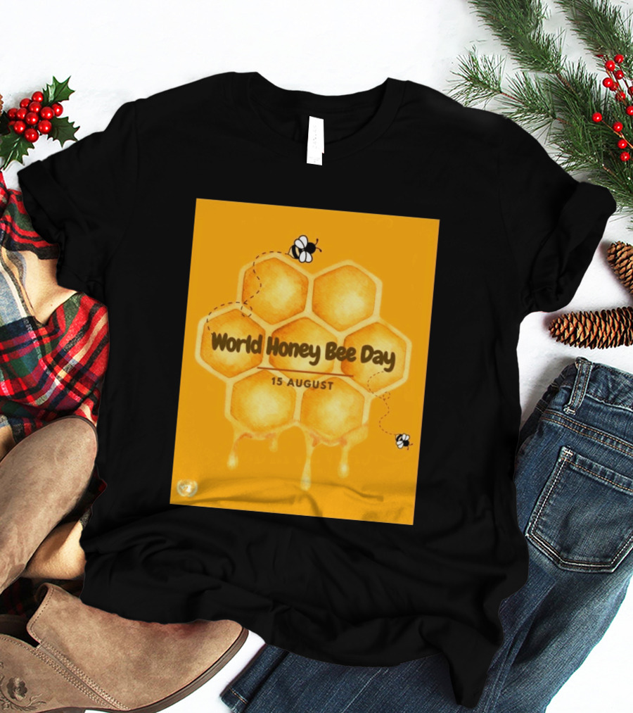 World Honey Bee Day 15 August Honeycomb T-Shirt