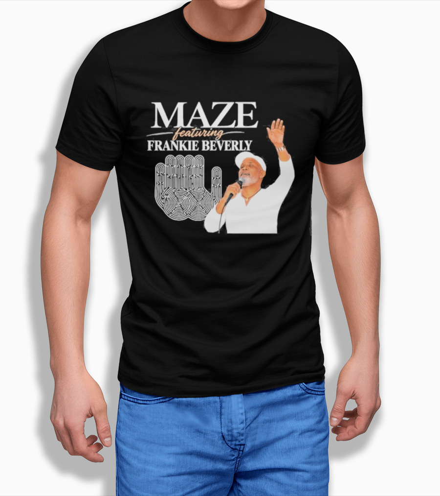 Maze Featuring Frankie Beverly White Outfit Microphone Performance Iconic Image T-Shirt