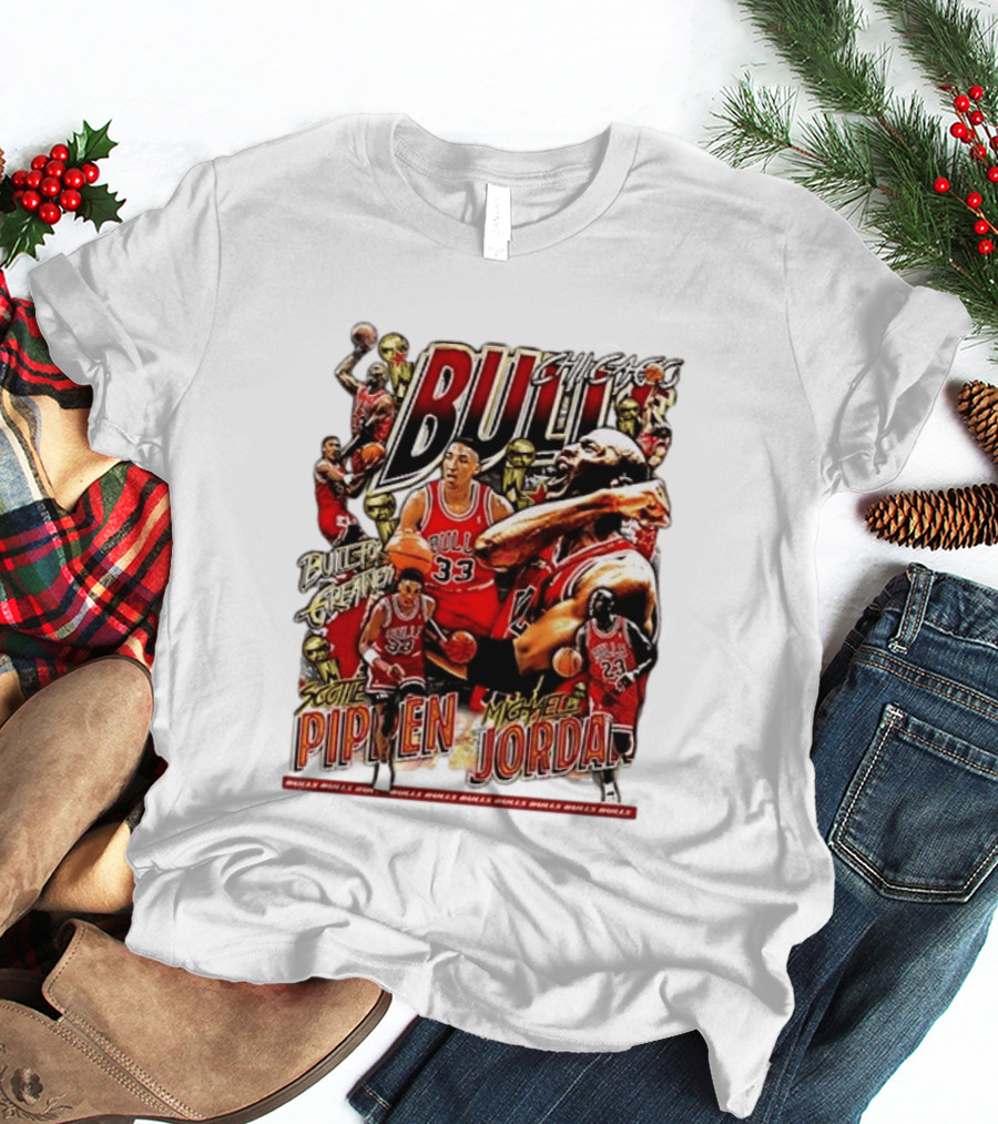 Chicago Bull Machael Jordan X Scotie Pippen Build For Greatness T-Shirt