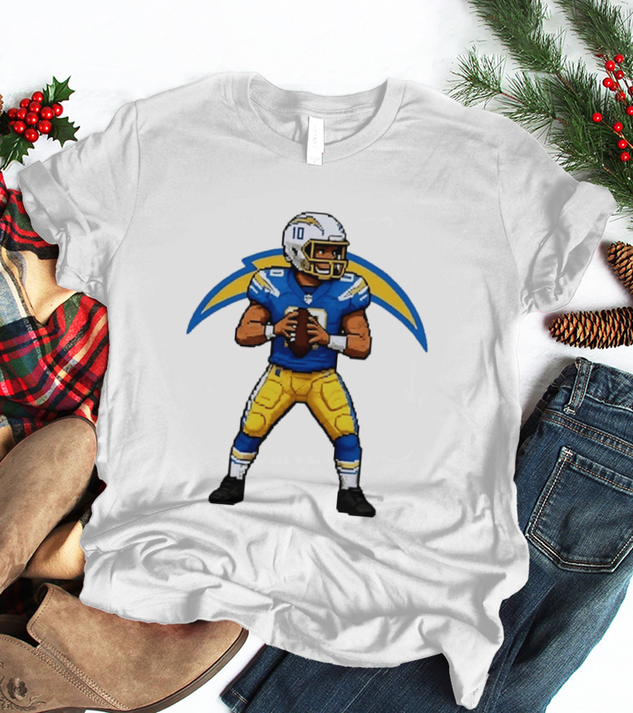 Justin Herbert Los Angeles Chargers Pixel T-Shirt