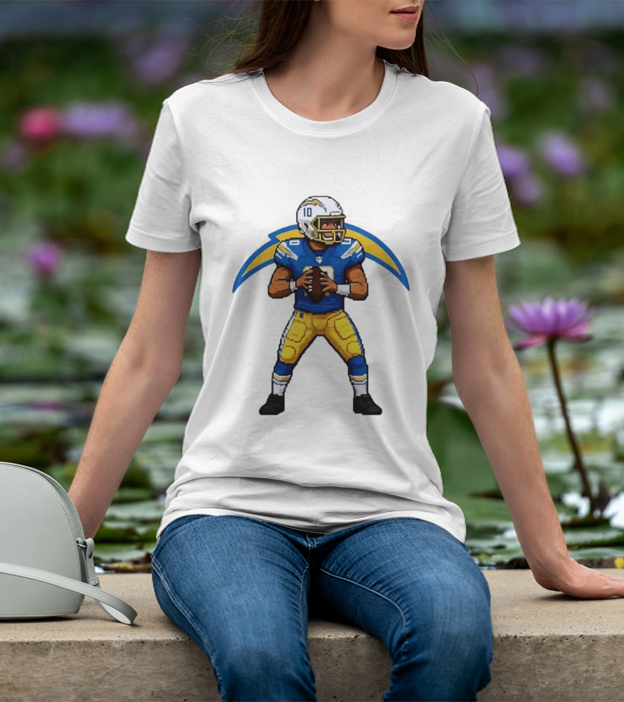 Justin Herbert Los Angeles Chargers Pixel T-Shirt