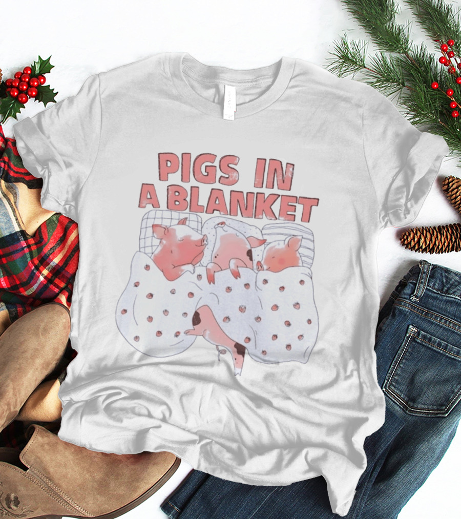 Pigs In A Blanket Cozy Strawberry Bedding T-Shirt