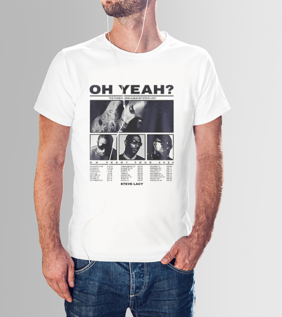 Steve Lacy Oh Yeah Tour Cities List Music Event Dates Compilation T-Shirt