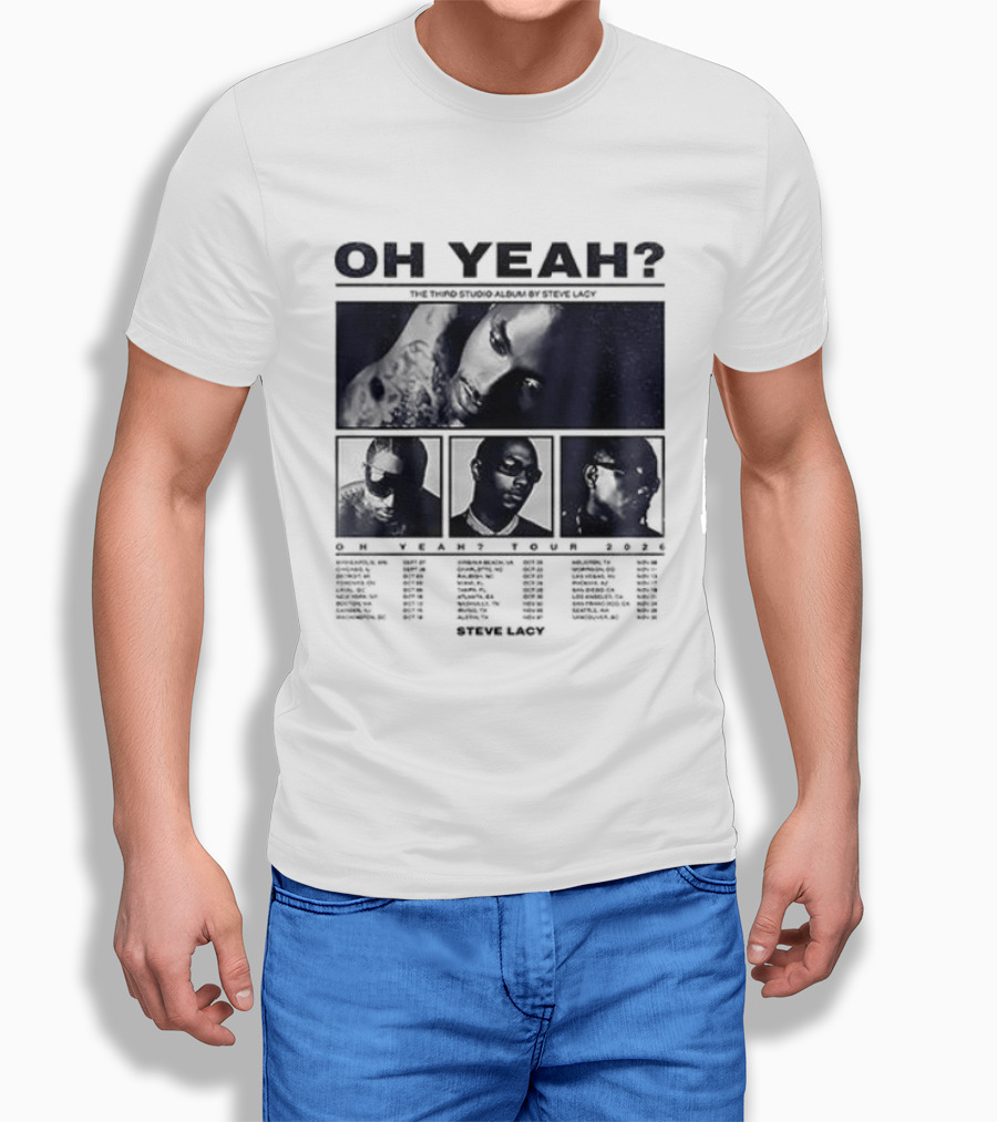 Steve Lacy Oh Yeah Tour Cities List Music Event Dates Compilation T-Shirt