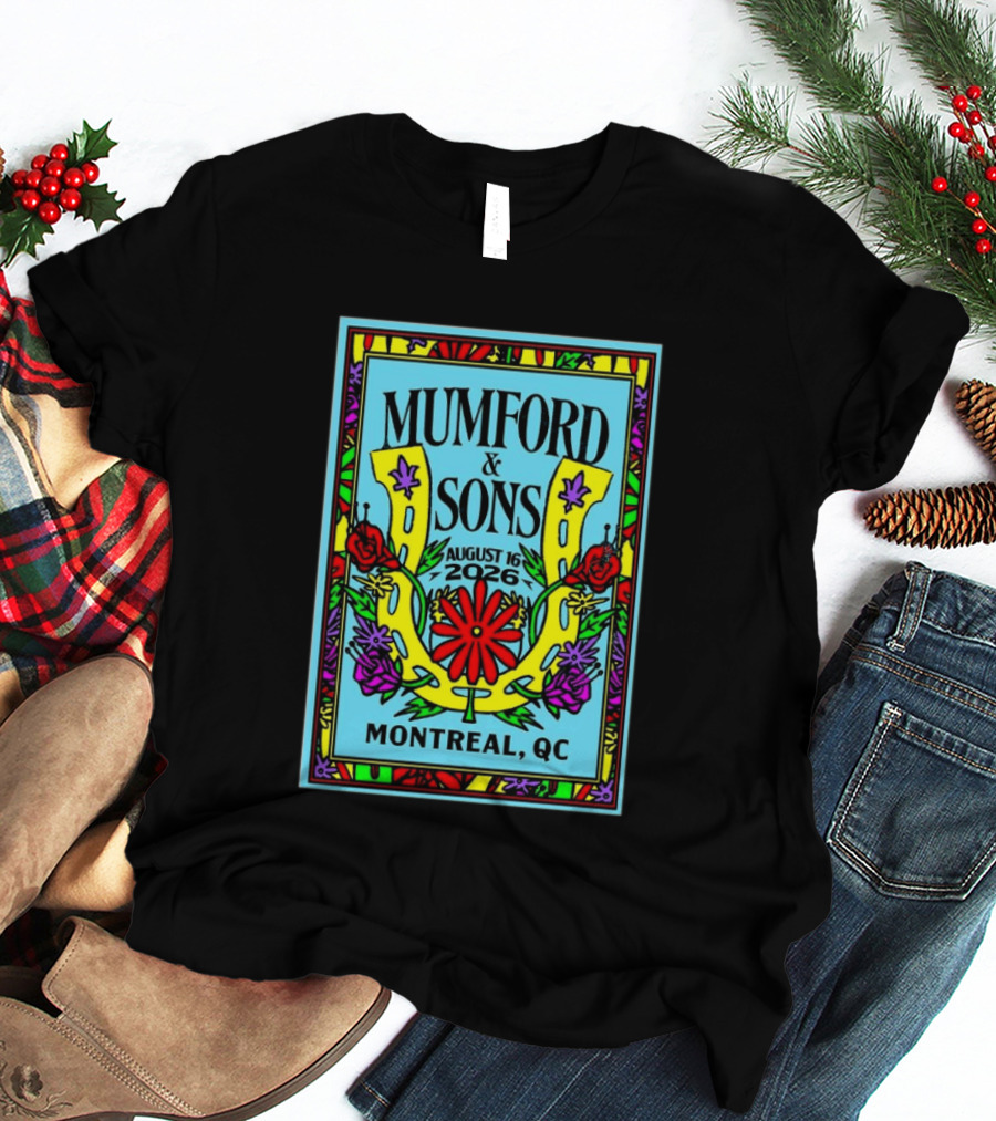 Mumford And Sons August 16 2026 Montreal QC Colorful Floral Concert T-Shirt