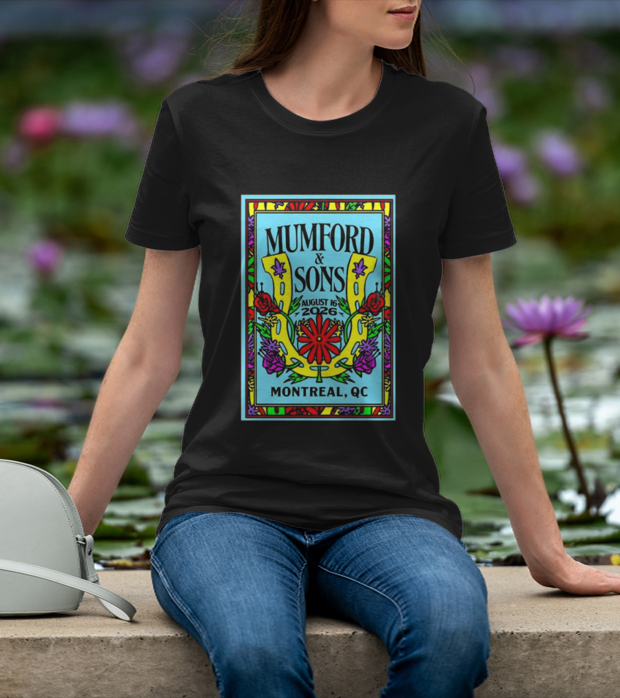 Mumford And Sons August 16 2026 Montreal QC Colorful Floral Concert T-Shirt