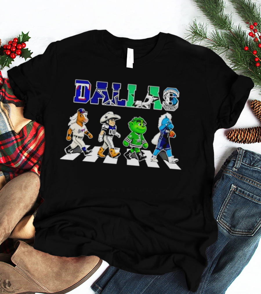 Dallas Rangers Cowboys Stars Mavericks Road Crossing T-Shirt