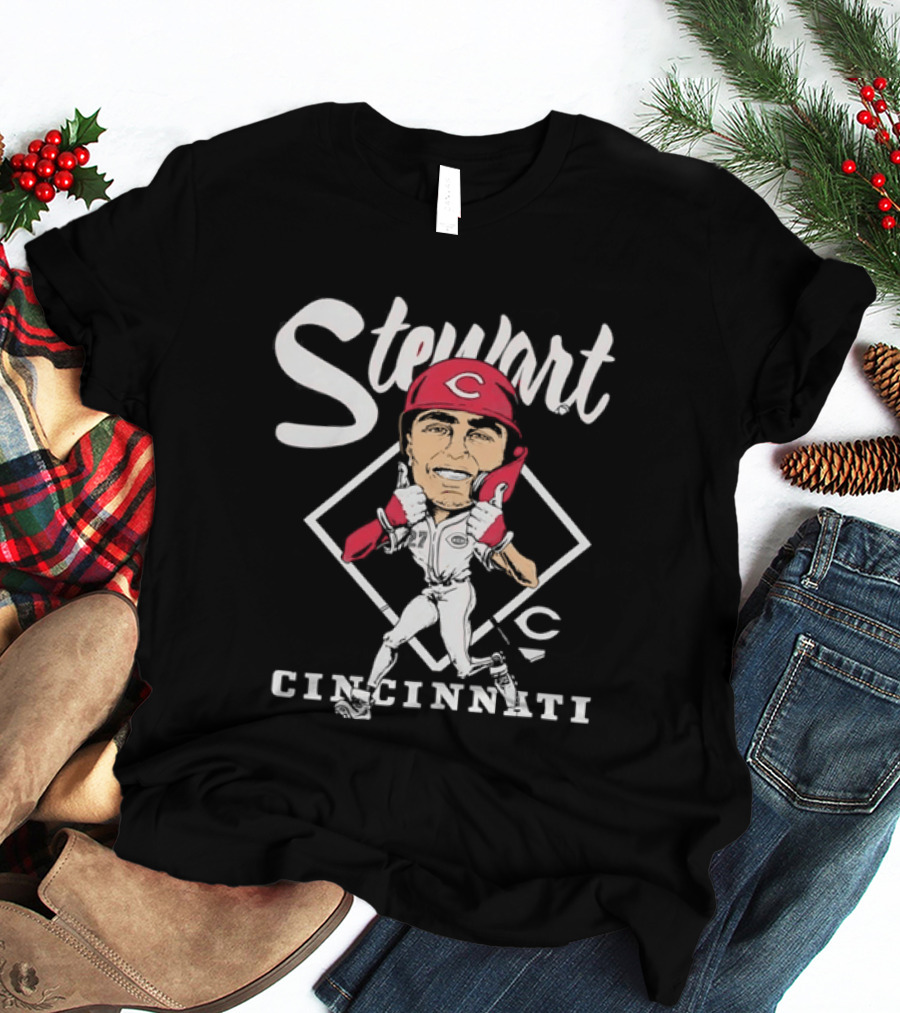 Stewart 27 Cincinnati Reds Caricature MLB T-Shirt