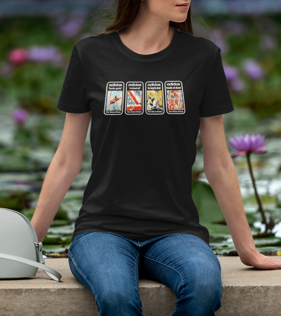 Adidas The Stone Roses Fools Gold Waterfall She Bangs The Drums Made Of Stone Collection T-Shirt