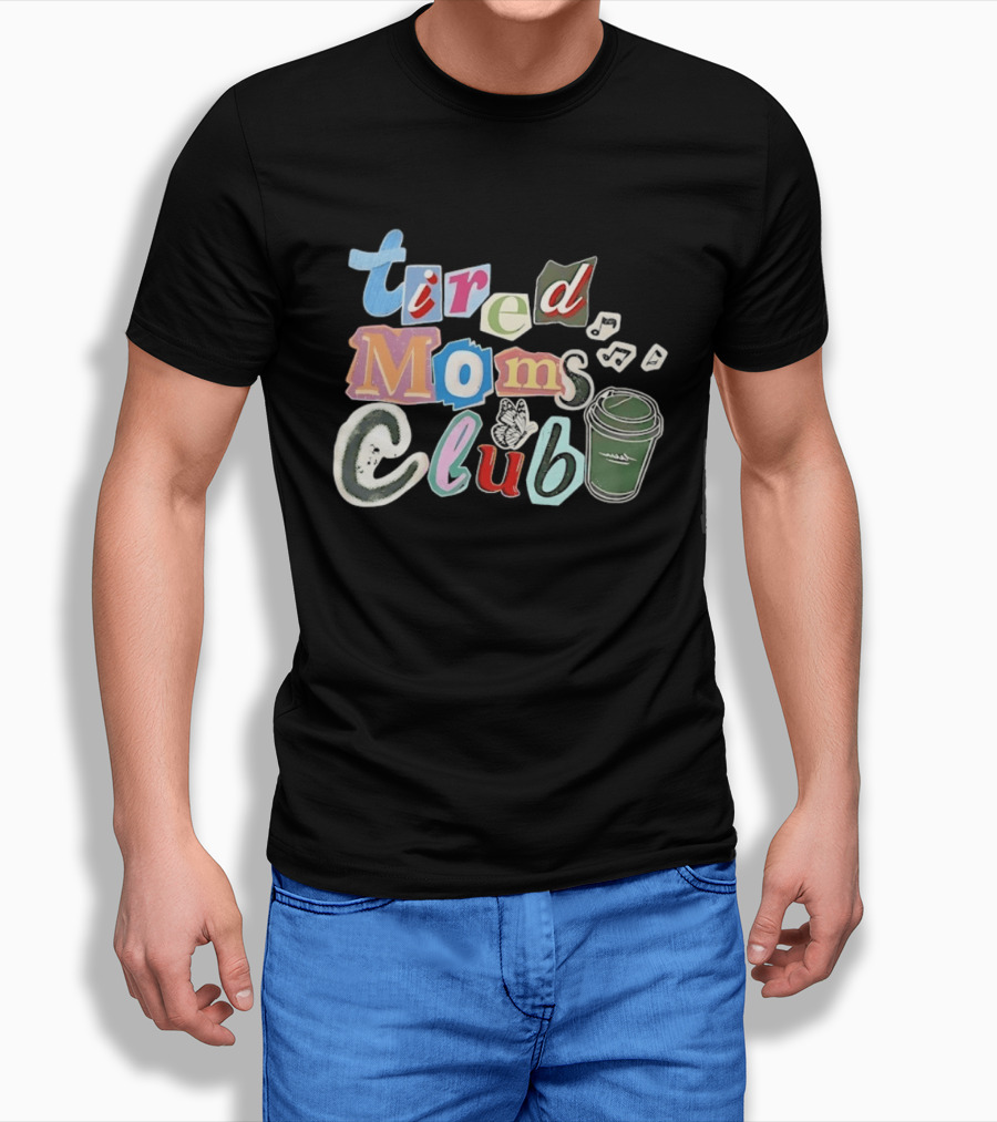 Tired Moms Club Coffee Butterfly T-Shirt