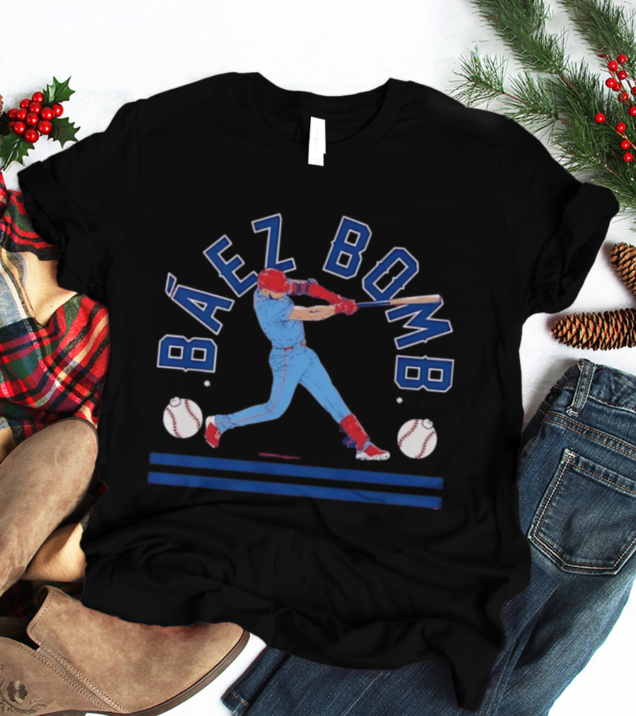 Javier Baez Baez Bomb MLB Baseball Chicago Cubs Batter T-Shirt