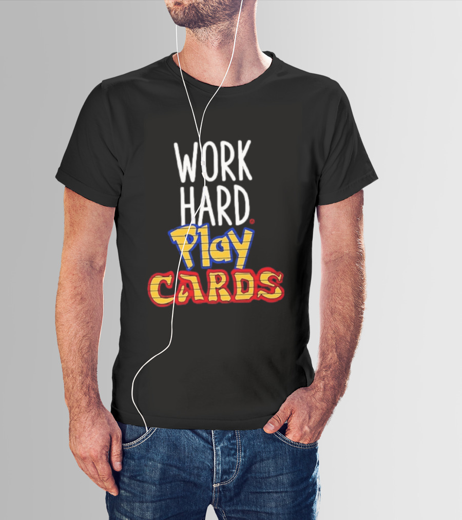 Work Hard Play Cards Retro Style Card Games Fun T-Shirt