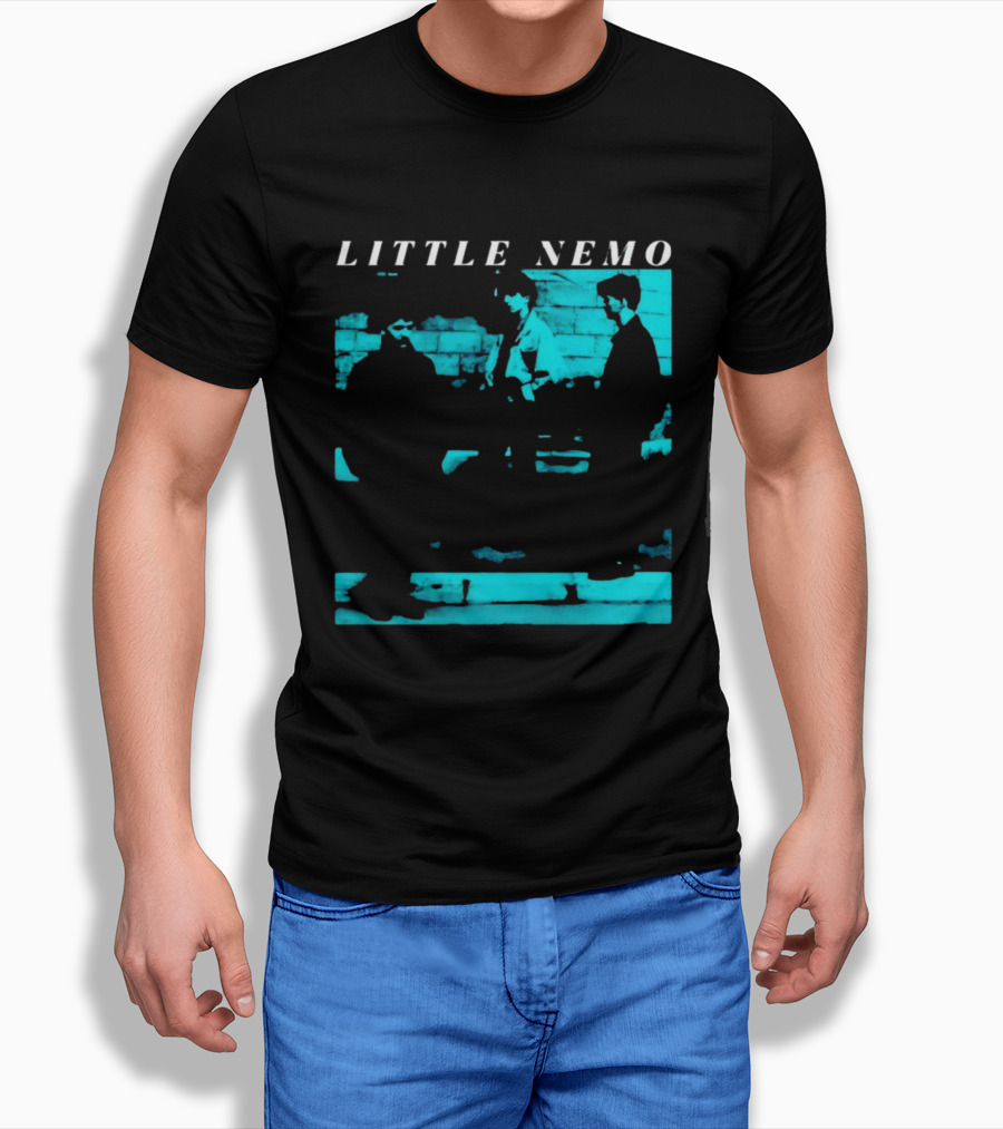 Little Nemo Post Punk Alternative Rock Band Aqua Blue Distressed T-Shirt