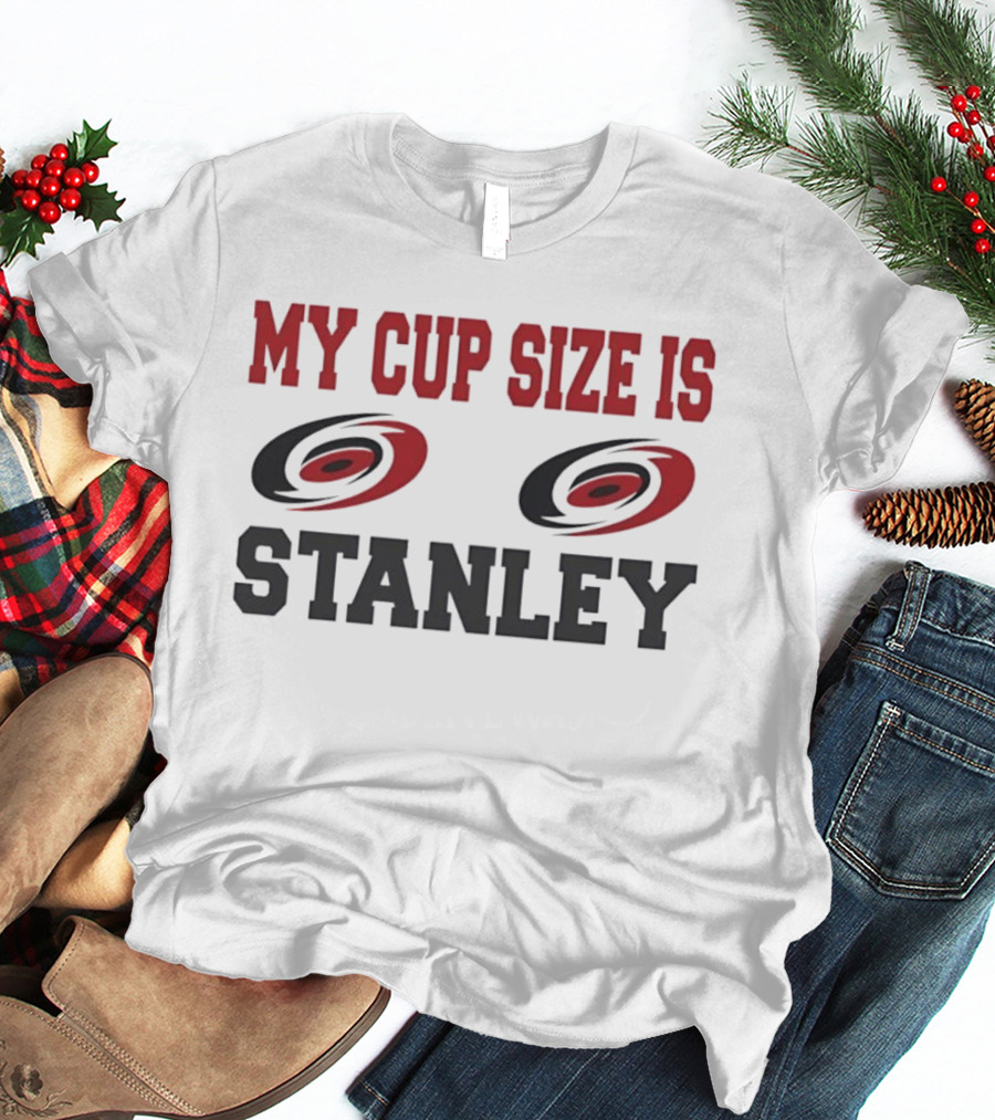 Carolina Hurricanes My Cup Size Is Stanley Hockey Humor T-Shirt