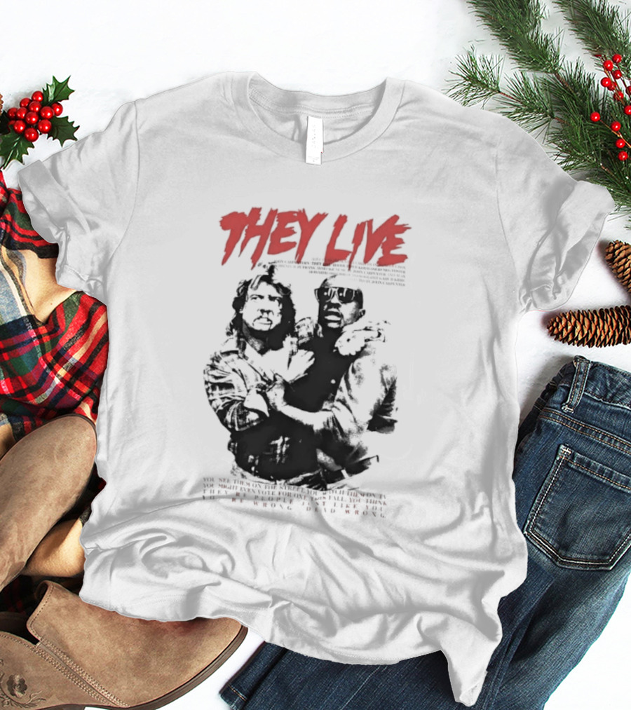 They Live John Carpenter Roddy Piper Keith David Aliens Movie T-Shirt
