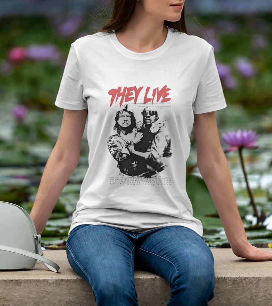 They Live John Carpenter Roddy Piper Keith David Aliens Movie T-Shirt