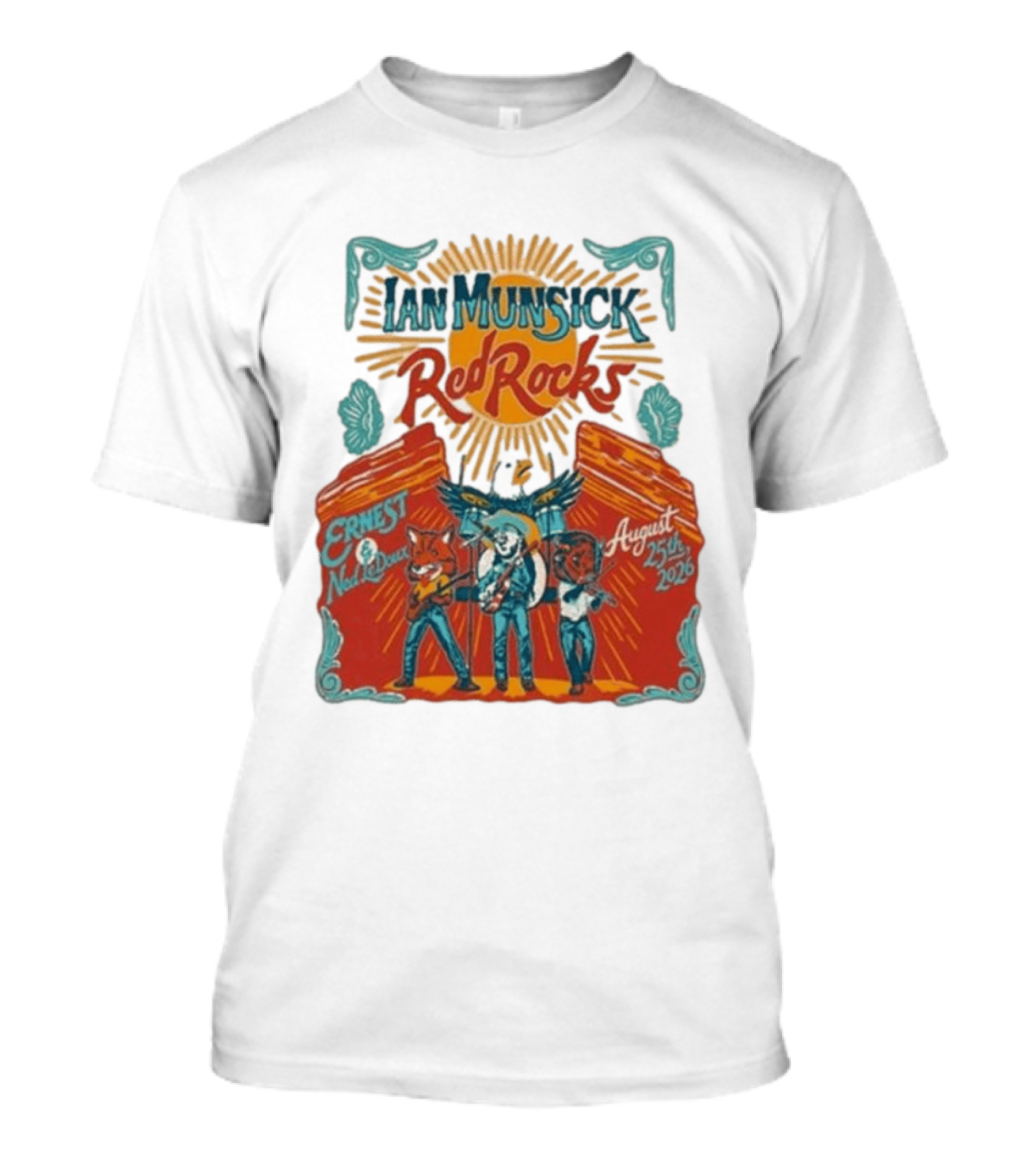 Ian Munsick Red Rocks August 25th 2026 Ernest Ned LeDoux T-Shirt