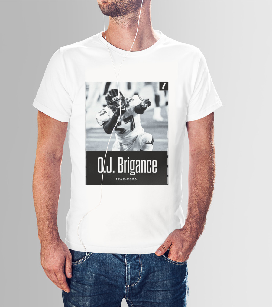 O.J. Brigance 1969 2026 Football Player Memoriam T-Shirt