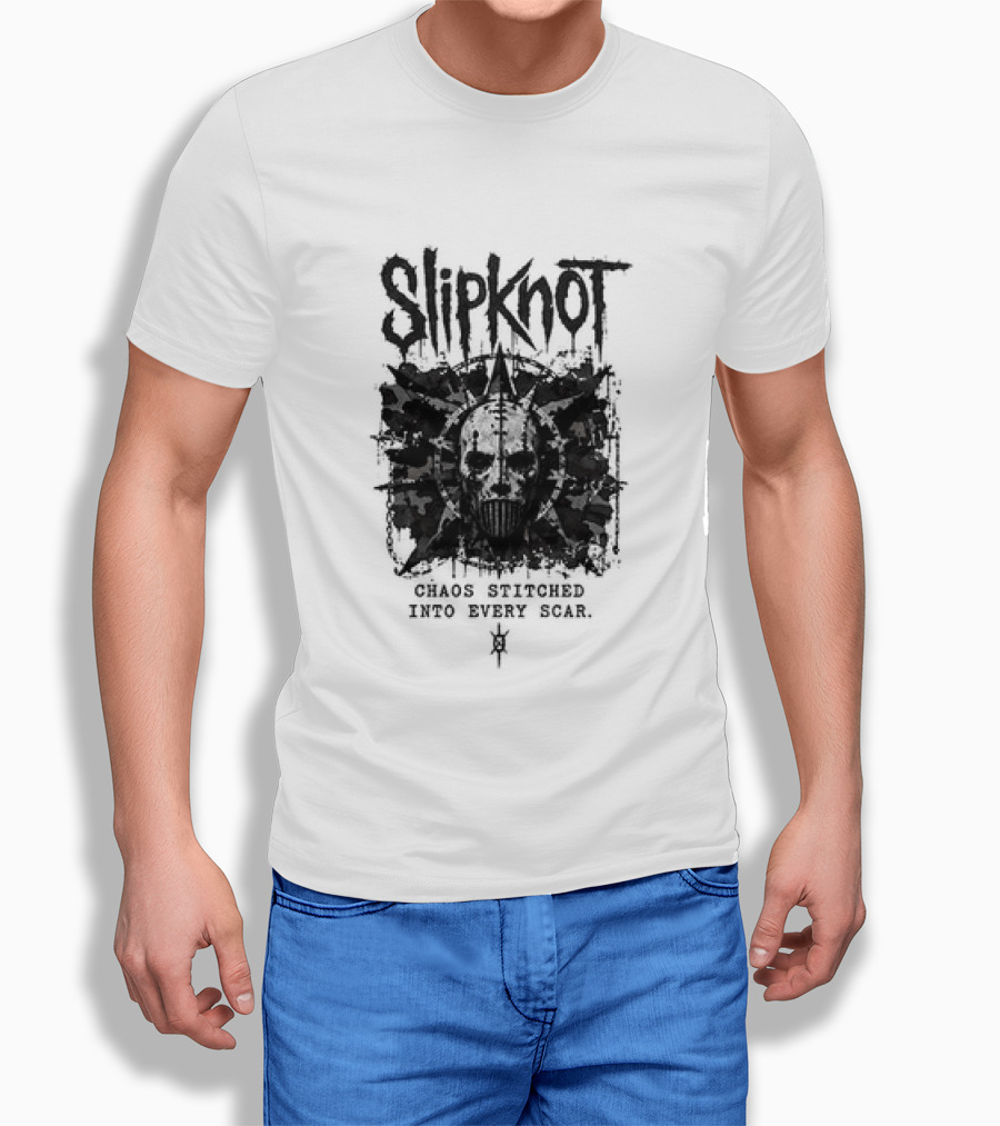 Slipknot Chaos Stitched Into Every Scar Grunge Mask T-Shirt