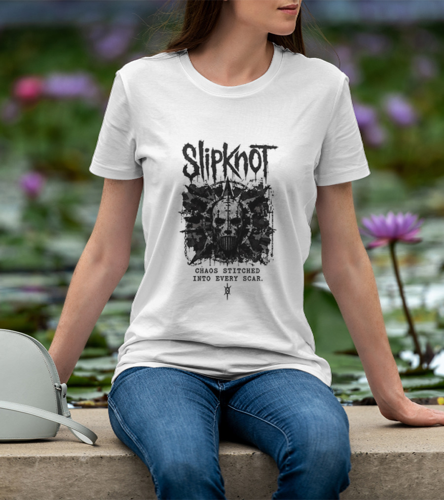 Slipknot Chaos Stitched Into Every Scar Grunge Mask T-Shirt