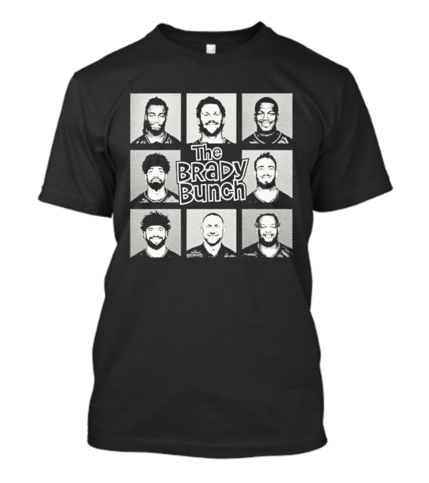 Buffalo Bills The Brady Bunch Football Players Grayscale Collage T-Shirt