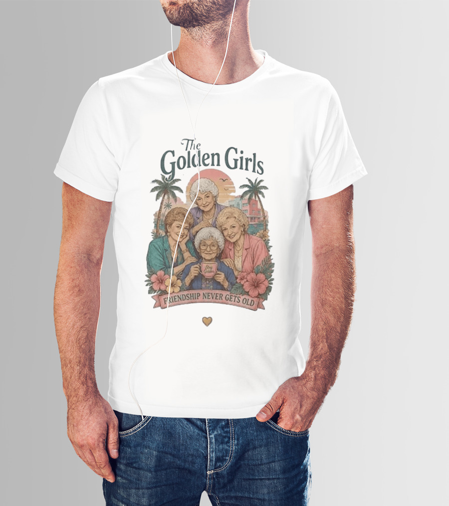 The Golden Girls Friendship Never Gets Old Thank You For Being A Friend Tropical Scene T-Shirt