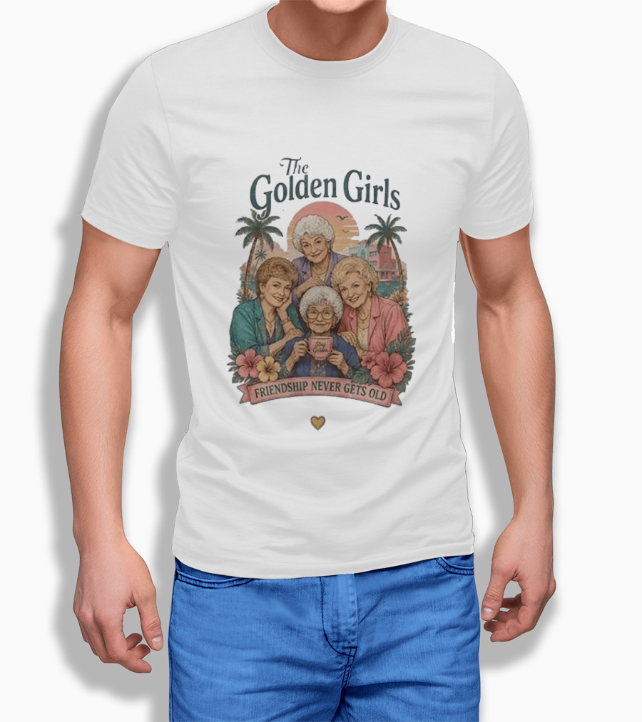 The Golden Girls Friendship Never Gets Old Thank You For Being A Friend Tropical Scene T-Shirt
