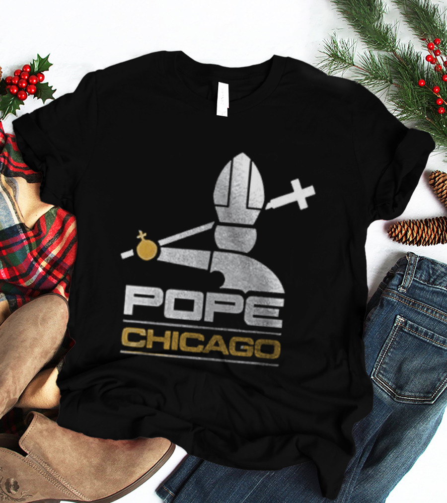 Chicago White Sox Pope Chicago Silver Cross Baseball T-Shirt