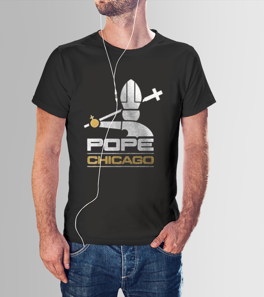 Chicago White Sox Pope Chicago Silver Cross Baseball T-Shirt