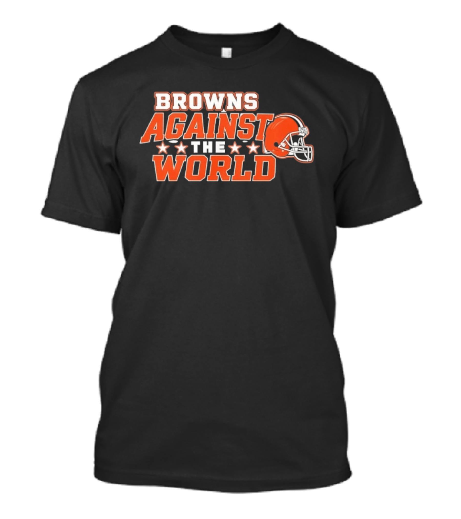 Browns Against The World Football Helmet Stars T-Shirt