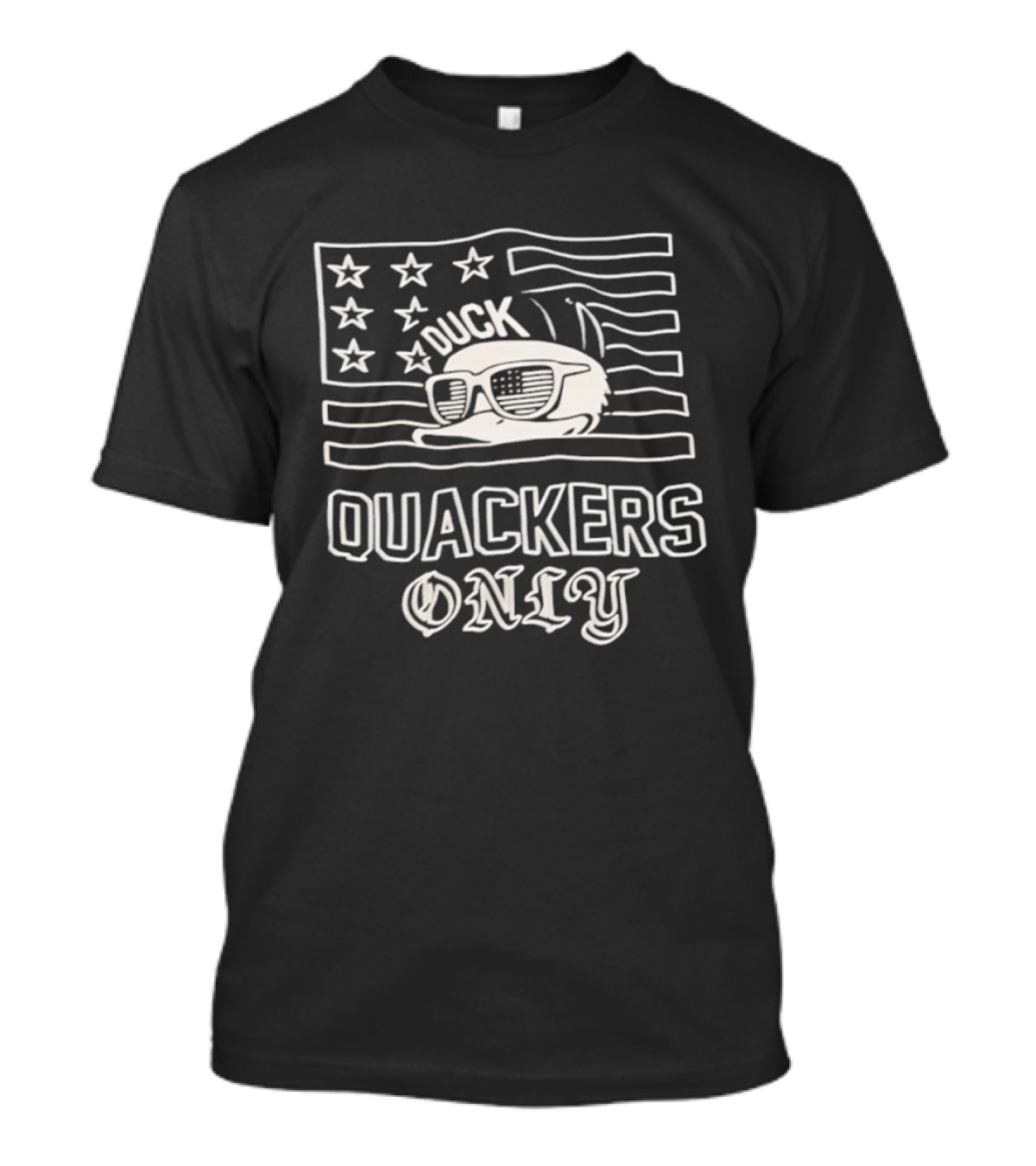 Quackers Only Duck American Flag T-Shirt