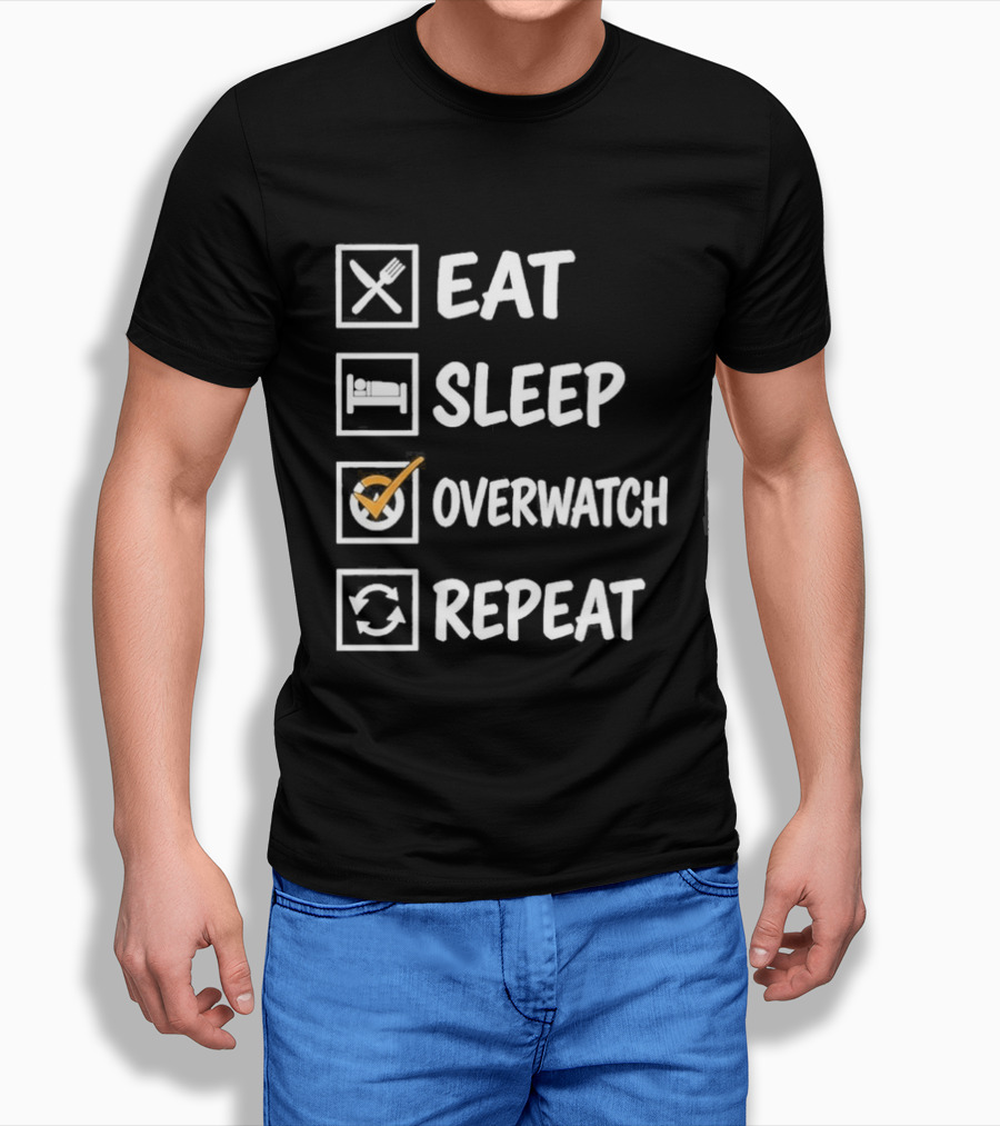 Eat Sleep Over Repeat Gaming Lifestyle Cycle T-Shirt