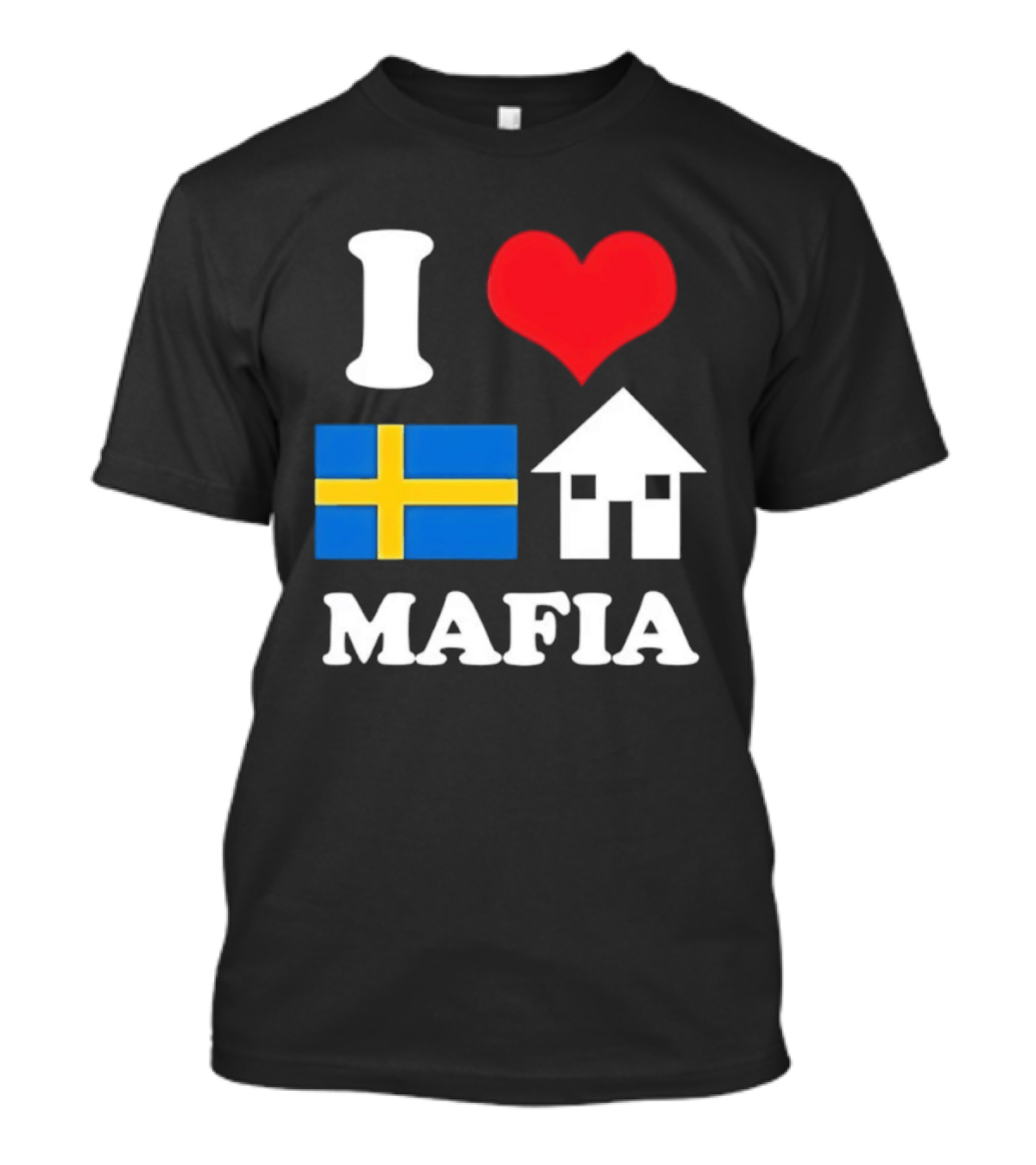 I Love Swedish Flag Heart House Mafia EDM Electronic Dance Music T-Shirt